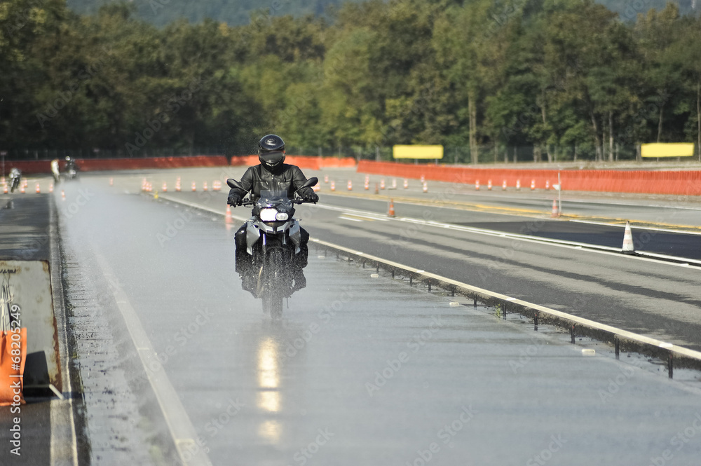 Naklejka premium biker on road