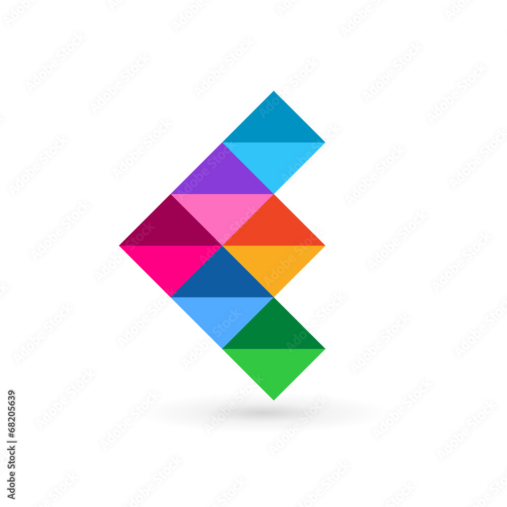 Letter E mosaic logo design template elements. Letter E mosaic logo design template elements.