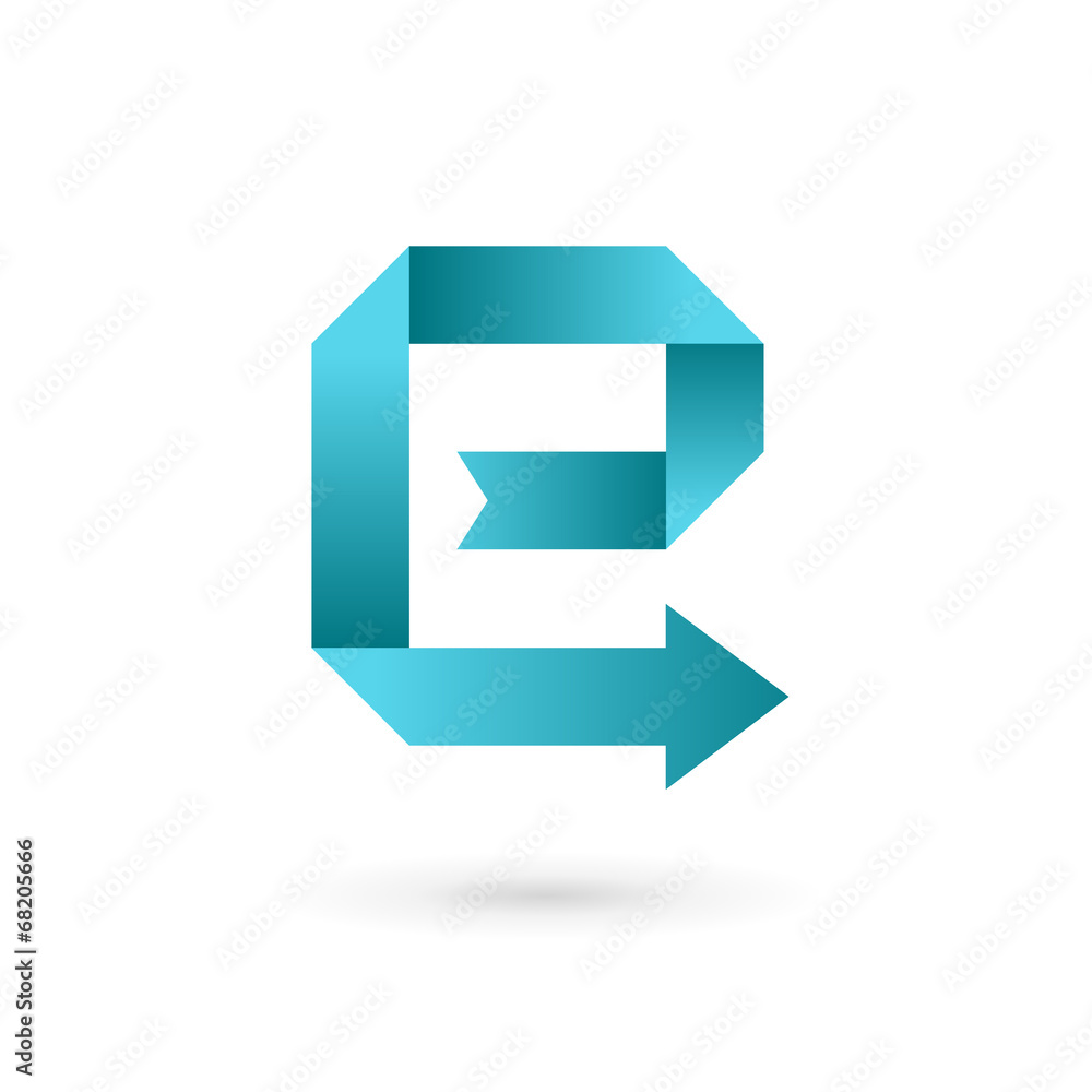 Letter E arrow ribbon logo design template elements Letter E arrow ribbon logo design template elements