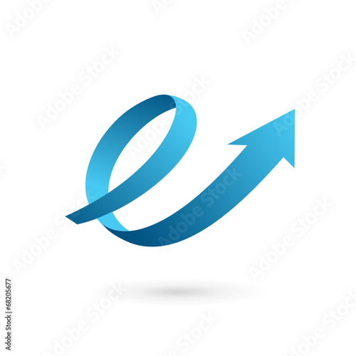 Letter E arrow loop logo design template elements.