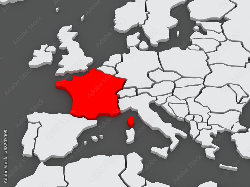 Fototapeta premium Map of worlds. France.