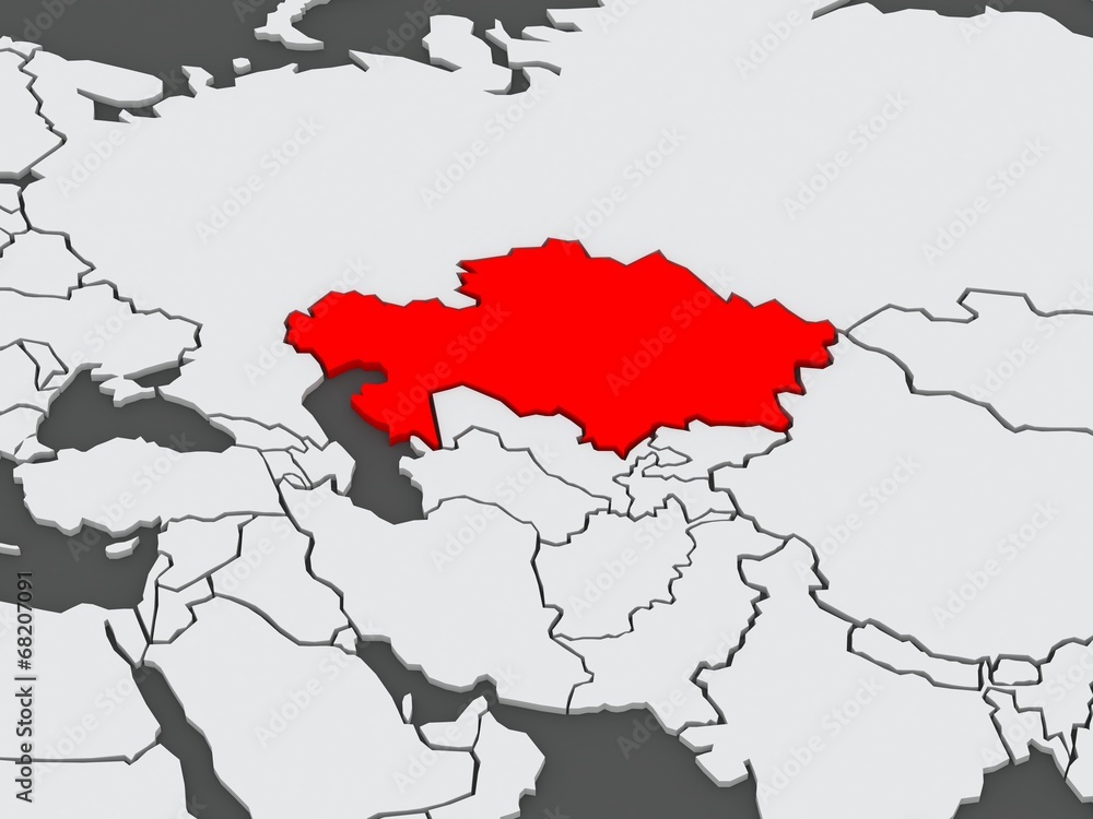 Fototapeta premium Map of worlds. Kazakhstan.