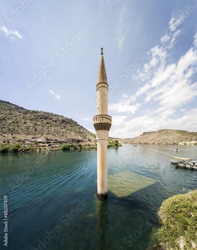 Sunken Village Savasan in Halfeti, Sanliurfa Turkey