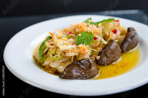Thai food Spicy mushroom salad