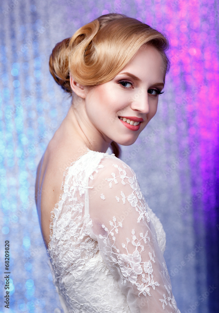 Bride. Portrait of a beautiful woman in a white wedding dress. Bride. Portrait of a beautiful woman in a white wedding dress.