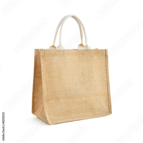 Hessian or jute reusable shopping bag with loop handles