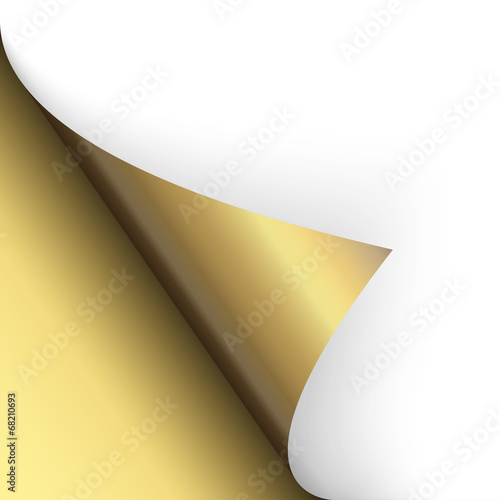 Papier / Seite umschlagen unten links gold