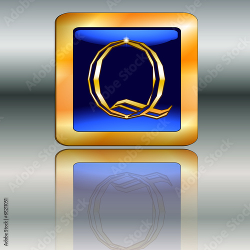 Goldplakette Q Schmuck