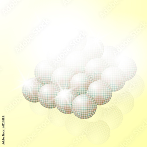 Luster and shine of the pyramids or abstract shiny balls