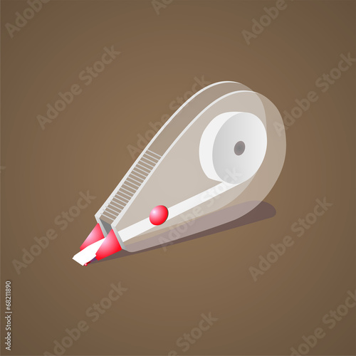 Corrector sobre fondo marrón. Ilustración vectorial