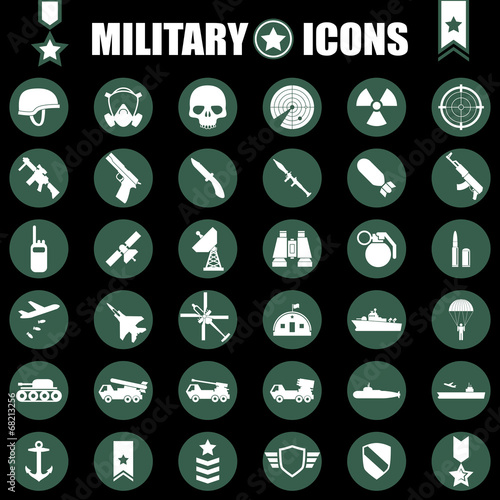 Military icons set
