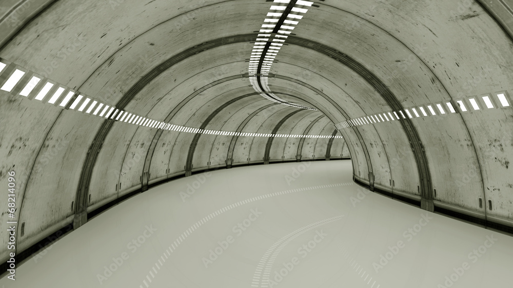 Fototapeta premium Futuristic interior tunnel