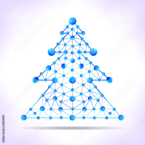 Blue molecule christmas tree.