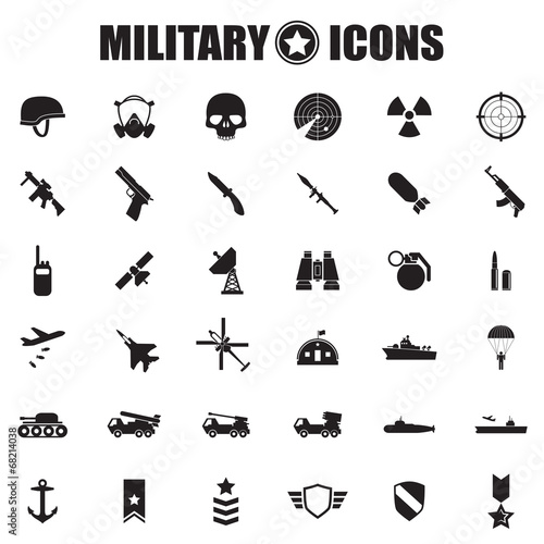 Military icons set