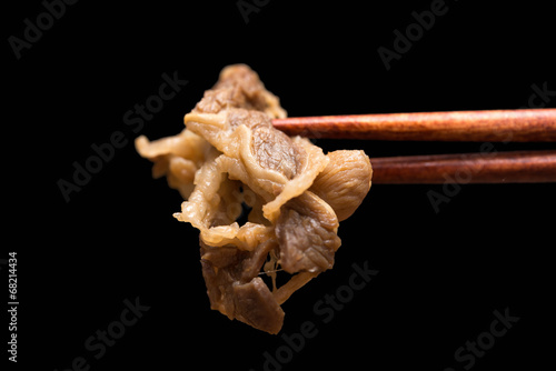 牛丼 beef rice bowl 黒背景