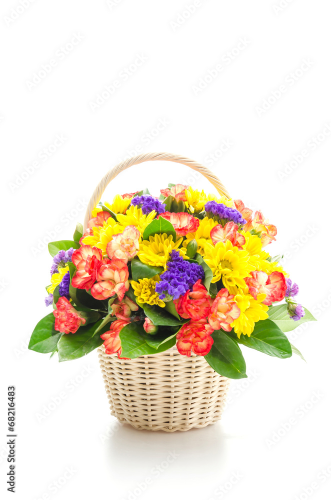 Basket flower isolated on white