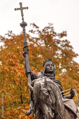 Queen Isabella Statue Marching into Granada 1492 Madrid Spain