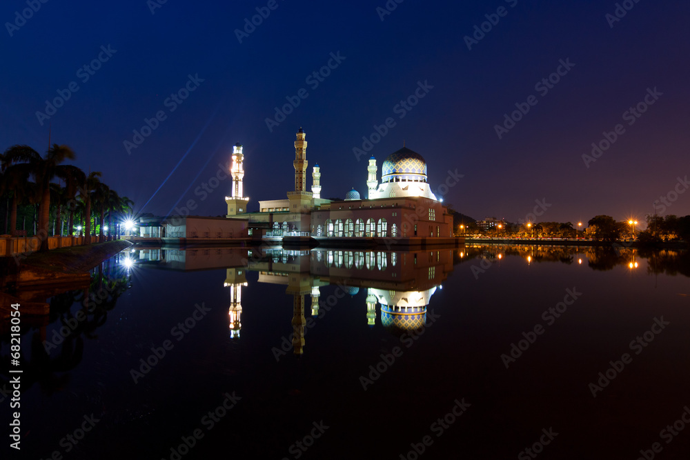 Kota Kinabalu city mosque at dawn in Sabah,Malaysia,Borneo