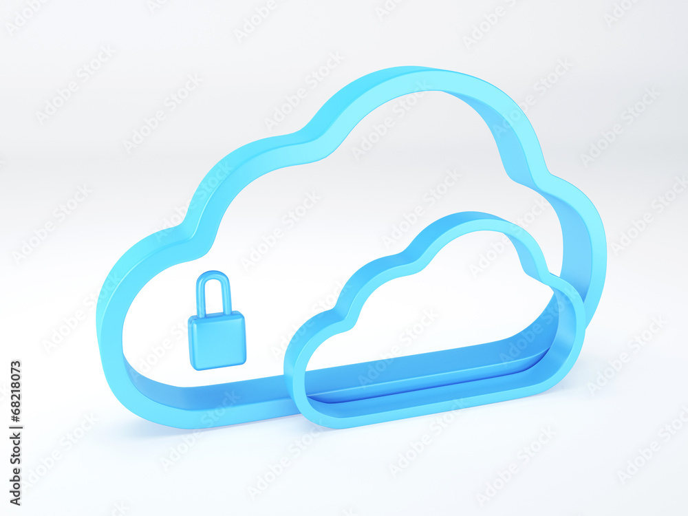 Cloud security concept. isolated white Cloud security concept. isolated white