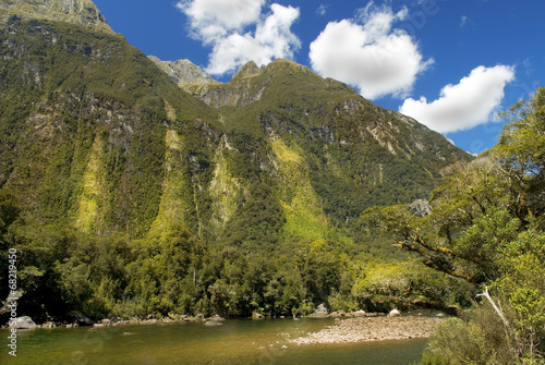 Milford track, picturesque landscape, New Zealand