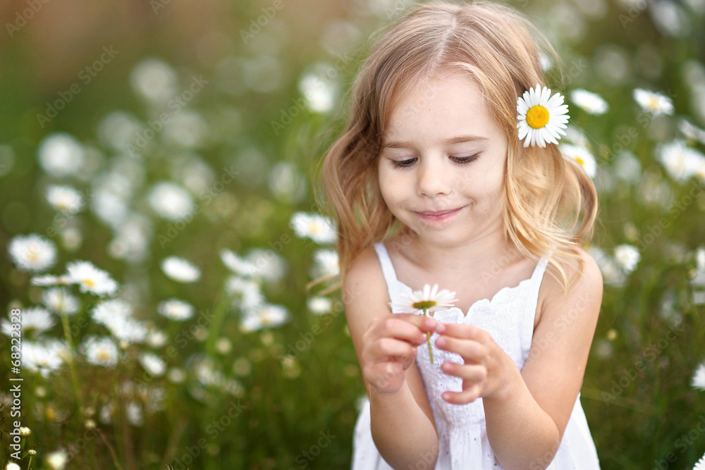 portrait of a beautiful little girl with chamomile portrait of a beautiful little girl with chamomile