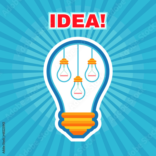 Creative Idea Illustration - Vector Graphic Concept - Light Bulb