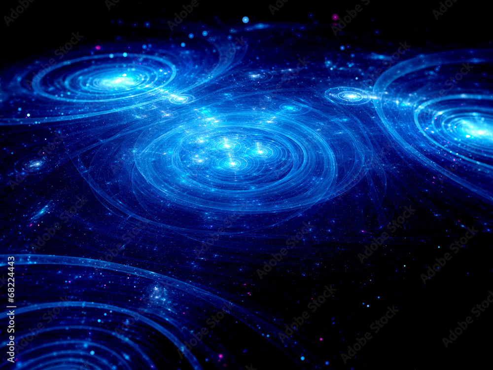 Obraz premium Young stars with planet trajectories