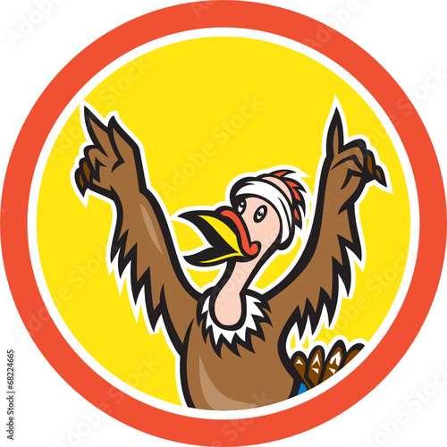 Turkey Runner Victory Circle Cartoon