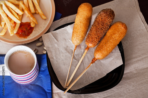 korndog with french fries