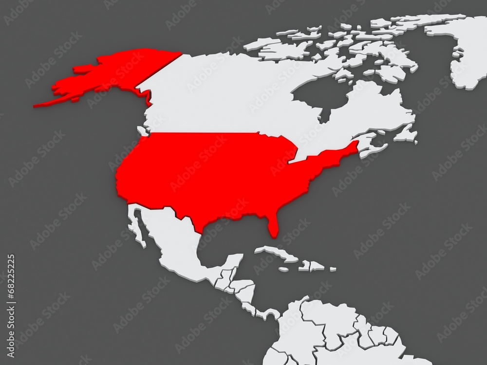 Fototapeta premium Map of worlds. USA.