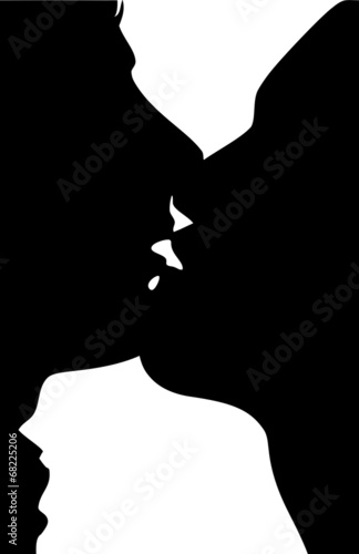 silhouette kissing