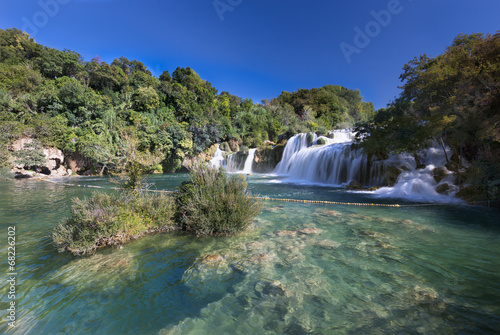 Waterfall (Skradinski buk) in Krk National Park, Croatia