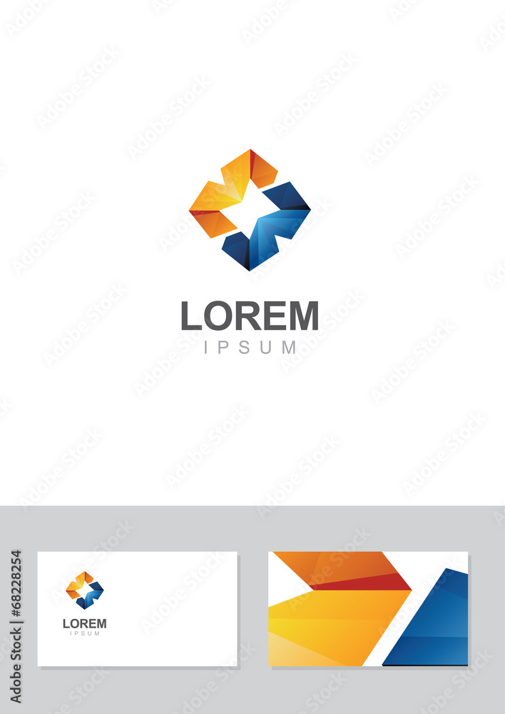Icon design element with business card template Icon design element with business card template