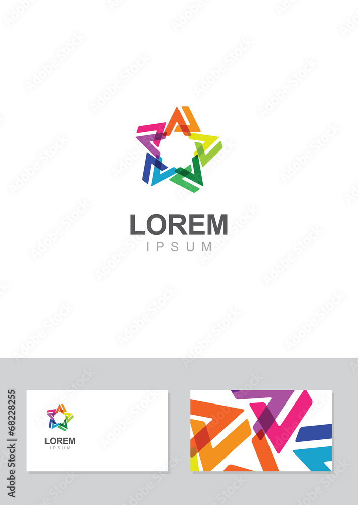Star icon design element with business card template Star icon design element with business card template