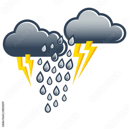 Gewitter, Wetter, Blitz und Donner, Illustration, icon photo