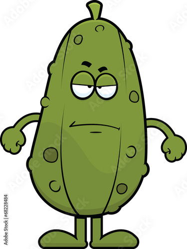 Cartoon Dill Pickle Grumpy
