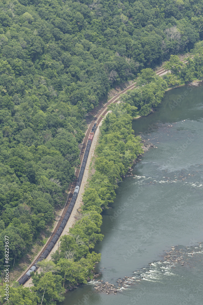 Fototapeta premium Train Along New River