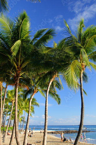 Stock image of Waikiki Beach  Honolulu  Oahu  Hawaii..