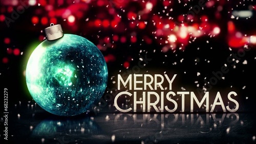 Blue Silver Merry Christmas Bokeh Beautiful 3D Red Background