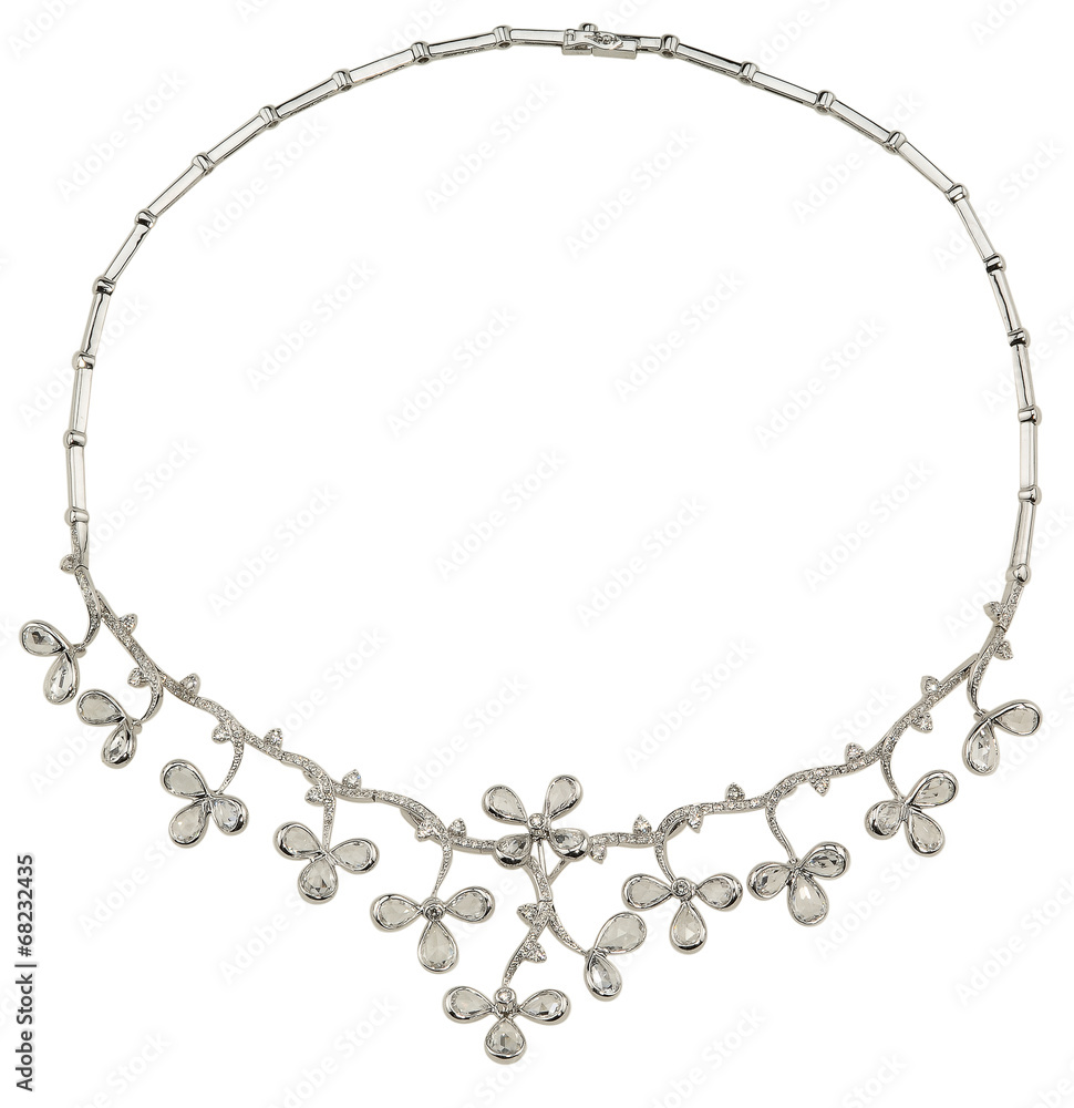 Luxury necklace with flowers. Luxury necklace with flowers.