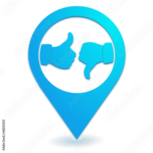 avis, notation sur symbole localisation bleu