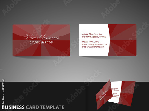 Business card template with front and back side