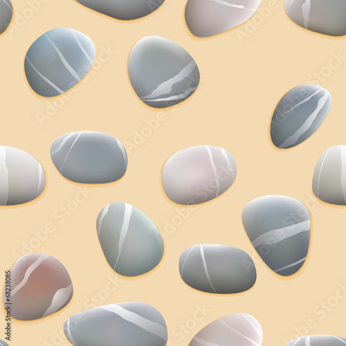 Seamless pebbles on sand. plus EPS10