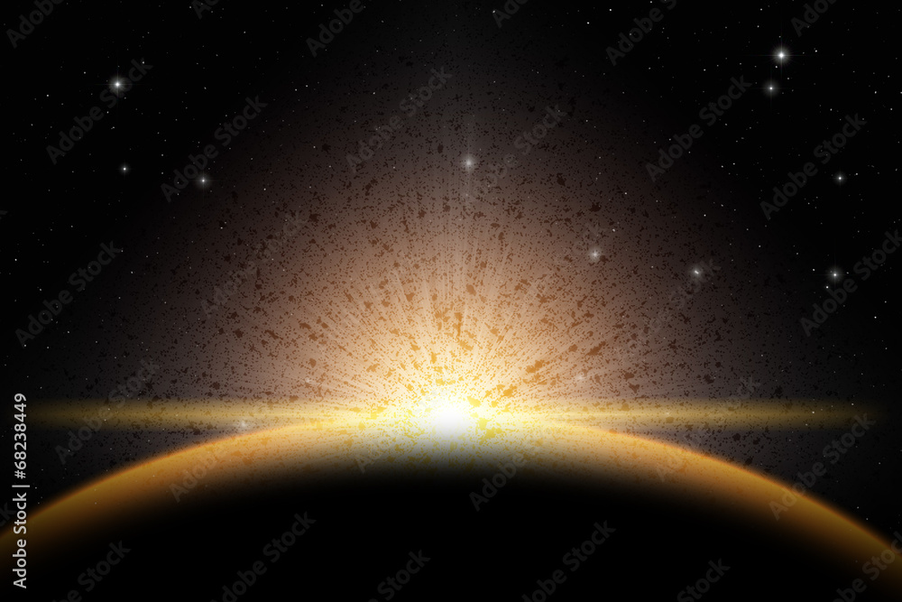 Stellar explosion in galaxy with stars
