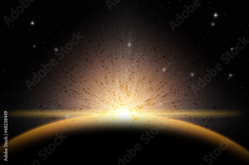 Fototapeta Naklejka Na Ścianę i Meble -  Stellar explosion in galaxy with stars