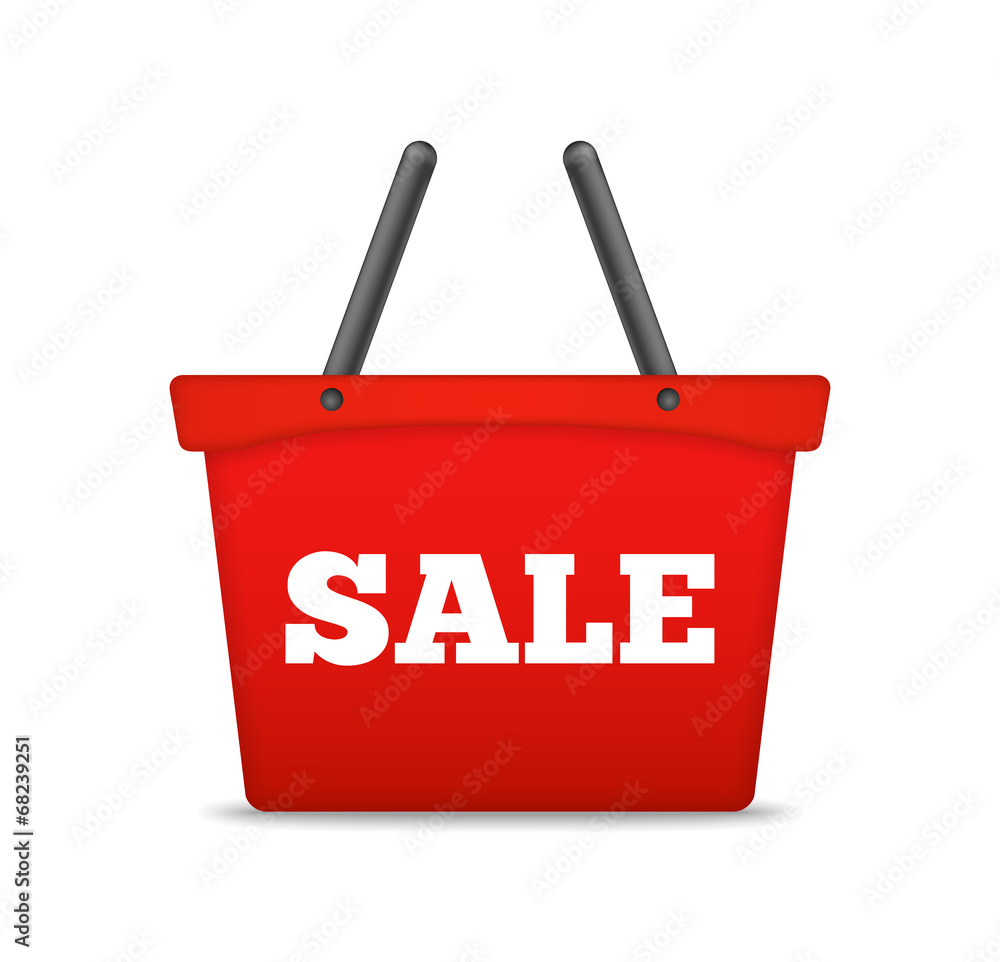 Shopping Basket with Sale Word Shopping Basket with Sale Word