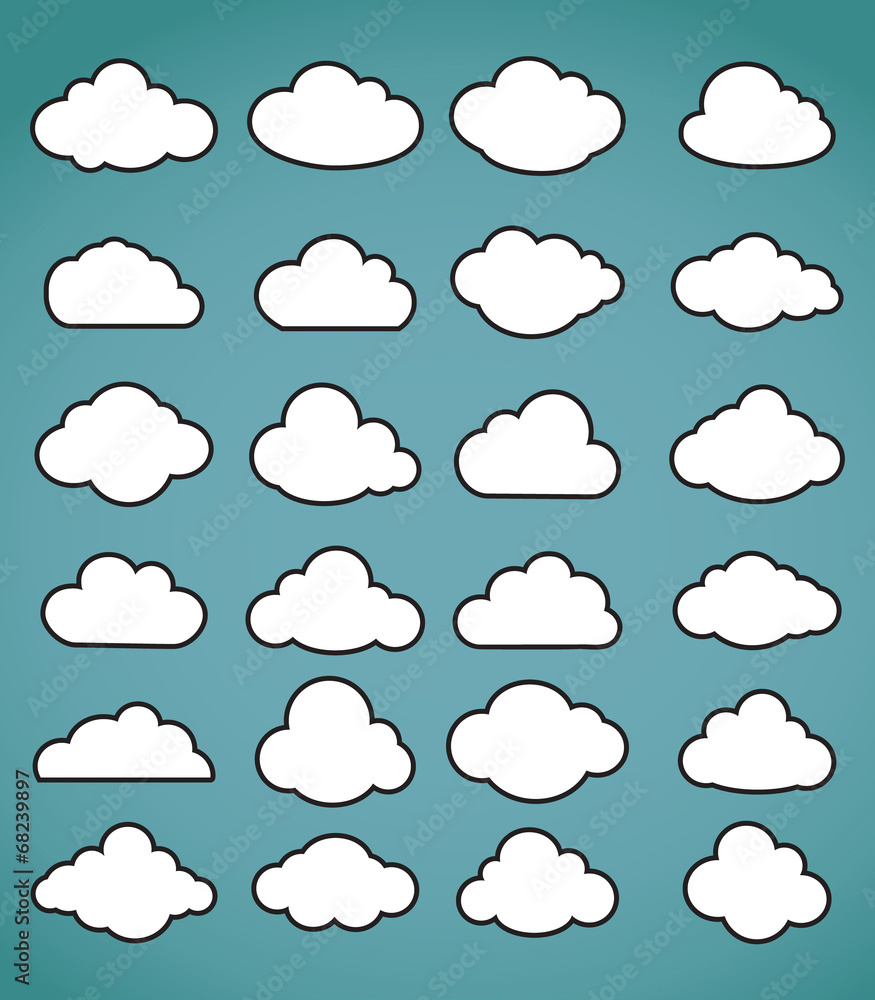 Vector illustration of clouds collection Vector illustration of clouds collection