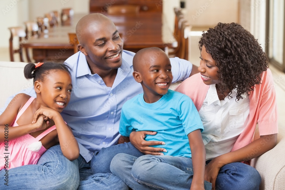 Family relaxing together on the sofa Family relaxing together on the sofa