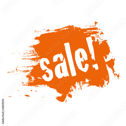sale orange button schild