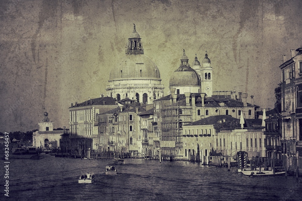 Fototapeta premium Bazylika Santa Maria della Salute w stylu retro